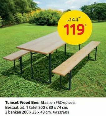 Brico Tuinset wood beer aanbieding
