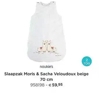 Slaapzak Moris & Sacha Veloudoux Beige 70 Cm