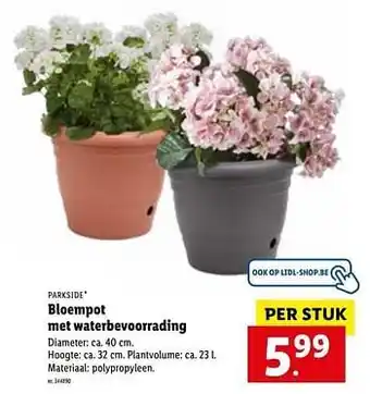 Lidl Bloempot met waterbevoorrading aanbieding