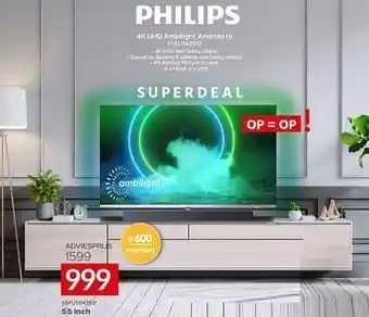 Selexion Philips 4k uhd ambilight android tv 55pus943512 aanbieding