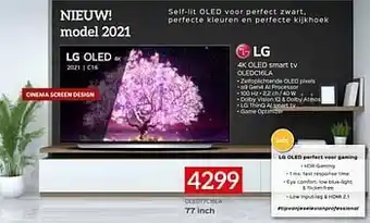 Selexion Lg 4k oled smart tv oled77c16la 77 inch aanbieding