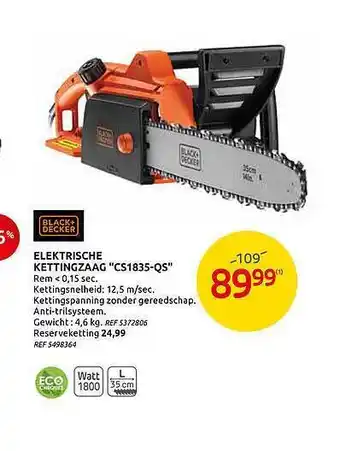 Brico Black+decker Elektrische Kettingzaag aanbieding