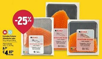 Delhaize Gerookte schotse atlantische zalm aanbieding