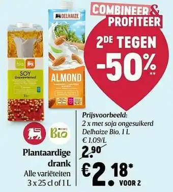 Delhaize Met soja ongesuikerd delhaize bio aanbieding