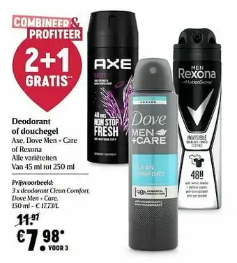 Deodorant clean comfort dove men + care
