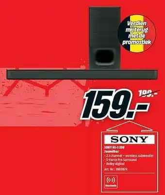 MediaMarkt Sony ht-s 350 soundbar aanbieding