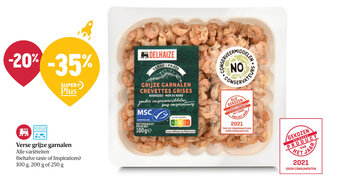 Delhaize Verse grijze garnalen aanbieding