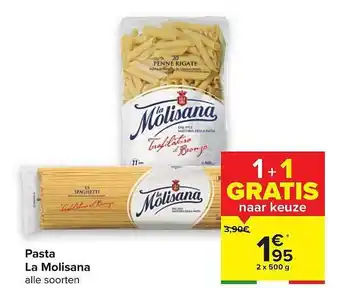 Carrefour Pasta La Molisana 2x500g aanbieding