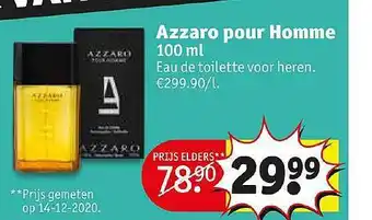 Kruidvat Azzaro Pour Homme Eau De Toilette 100 ml aanbieding
