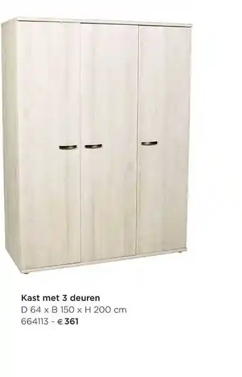 Dreambaby Kast Met 3 Deuren 64x150x200 Cm aanbieding