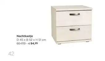 Nachtkastje 45x52x51 Cm