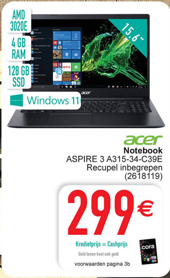 Acer Notebook ASPIRE 3 A315-34-C39E (2618119)