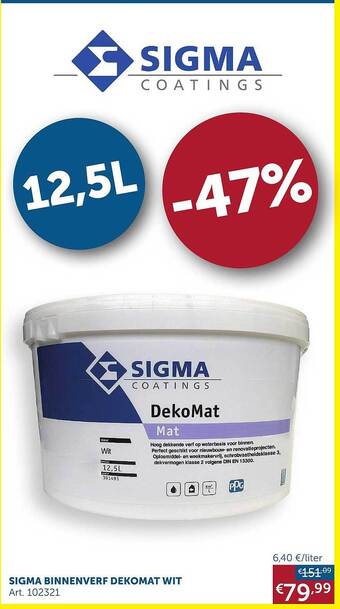 Sigma Binnenverf Dekomat Wit