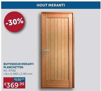 Zelfbouwmarkt Buitendeur Meranti Planchetten aanbieding
