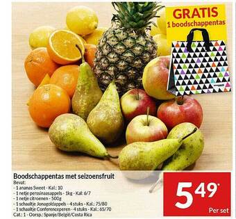 Intermarché Boodschappentas Met Seizoensfruit aanbieding