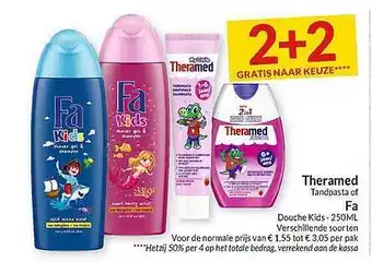 Intermarché Theramed Tandpasta Of Fa Douche Kids aanbieding