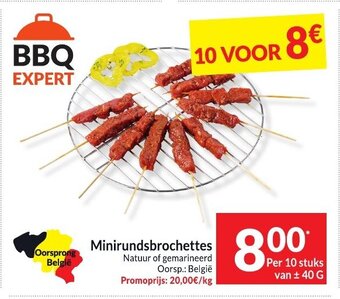 Intermarché BBQ Expert Minirundsbrochettes Per 10 stuks van 40 g aanbieding