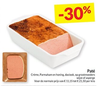 Intermarché Pate Creme, Parmaham en honing, daslook Per Kilo aanbieding
