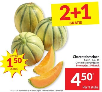 Intermarché Charentaismeloen Per 3 stuks aanbieding