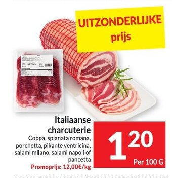 Intermarché Italiaanse charcuterie per 100 g aanbieding