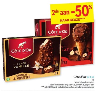 Intermarché Cote d'Or Ijs Glace Vanille per pak aanbieding