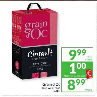 Intermarché Grain d'Oc Rose, wit of rood In BIB 2.25 L aanbieding