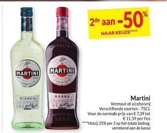 Intermarché Martini Vermout of alcoholvrij 75 cl aanbieding