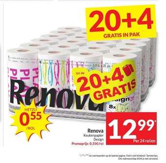 Intermarché Renova Keukenpapier Design Per 24 rollen aanbieding