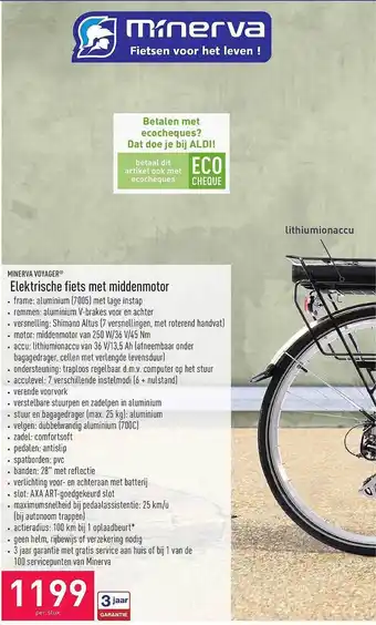 Minerva Voyager Elektrische Fiets Met Middenmotor