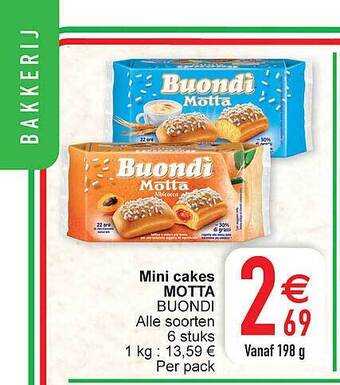 Cora Mini Cakes Motta aanbieding