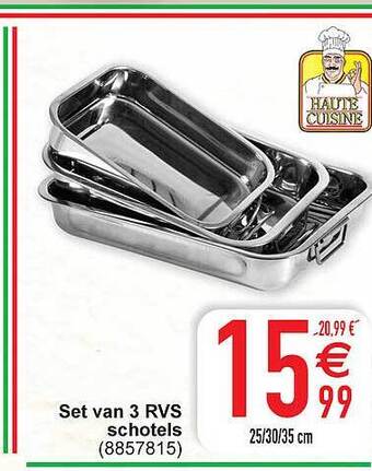 Cora Set Van 3 Rvs Schotels aanbieding
