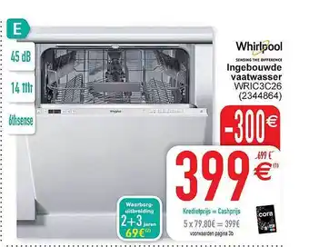 Cora Whirlpool Ingebouwde Vaatwasser aanbieding