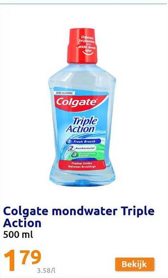Action Colgate Mondwater Triple Action aanbieding