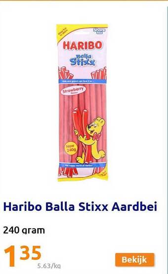 Haribo Balla Stixx Aardbei