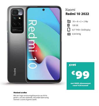 Base Xiaomi Redmi 10 2022 aanbieding