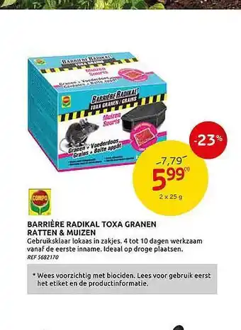 Barriere Radikal Toxa Granen Ratten & Muizen