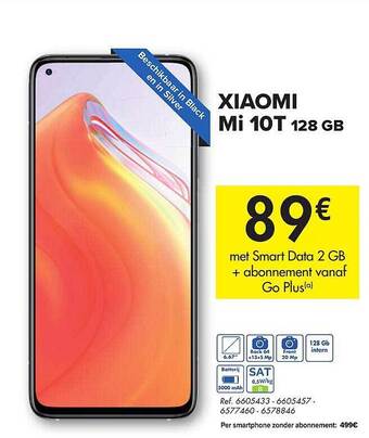 Carrefour Xiaomi Mi 10t 128 Gb aanbieding