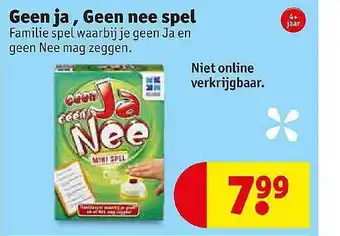 Kruidvat Geenja Geen Nee Spel aanbieding