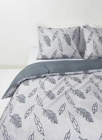 HEMA HEMA Dekbedovertrek - Zacht Katoen - Grijs Veren (grijs) aanbieding