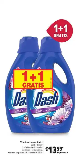 Delhaize Vloeibaar Wasmiddel Dash Lenor aanbieding