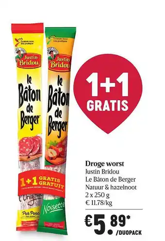Droge Worst Justin Bridou Le Baton De Berger