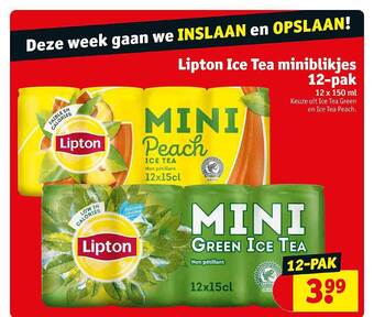 Kruidvat Lipton Ice Tea Miniblikjes 12-pak aanbieding