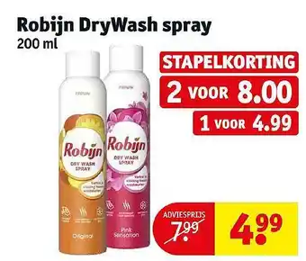 Kruidvat Robijn DryWash Spray aanbieding