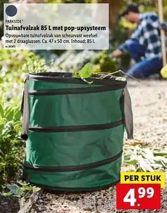 Lidl Tuinafvalzak 85 l met pop-upsysteem aanbieding