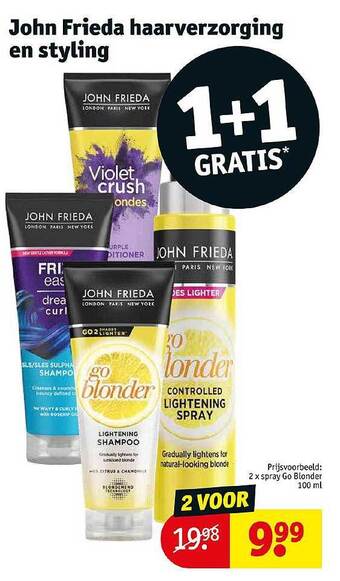 Kruidvat John Frieda Haarverzorging En Styling aanbieding