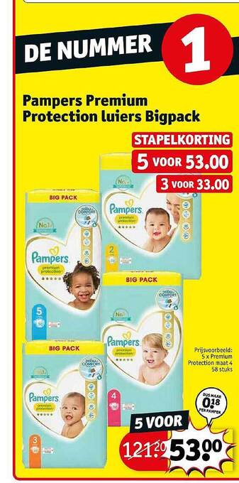 Kruidvat Pampers Premium Protection Luiers Bigpack aanbieding