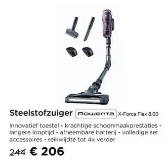 Molecule Steelstofzuiger rowenta x-force flex 8.60 aanbieding
