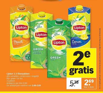 Albert Heijn Lipton 1.5 Literpakken aanbieding