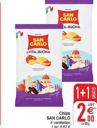 Cora Chips San Carlo aanbieding