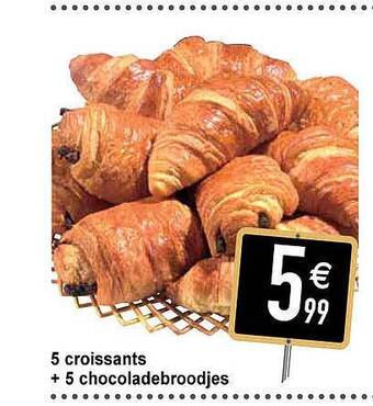 Cora 5 Croissants + 5 Chocoladebroodjes aanbieding